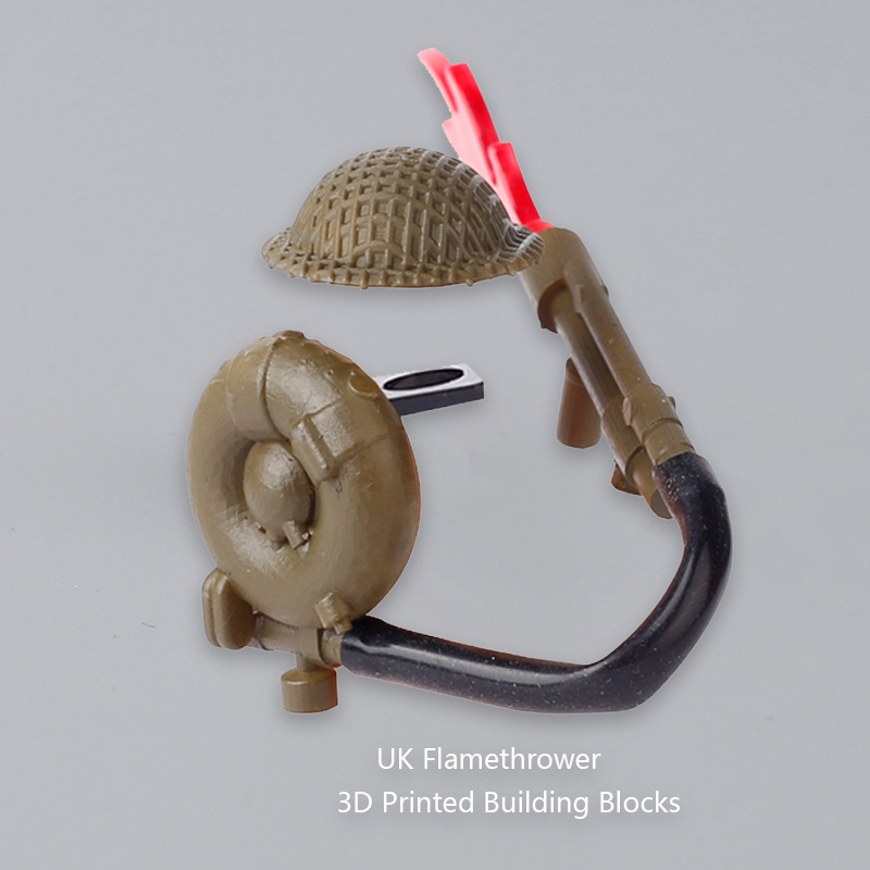 3D Printing Lego Bricks - MOC WW2 askeri İngiliz MK-II flamethro3d