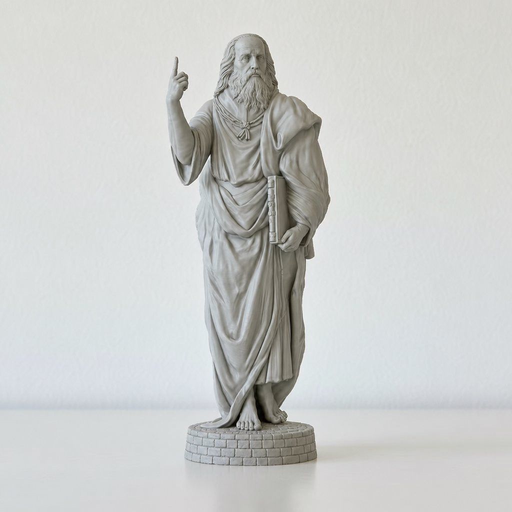 3D Printing Guide - Platon Heykeli, Antik Yunan Felsefeci Heykel